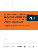 Sándor Beáta Monitoring How Courts Treat Domestic Violence in Hungary: A Court Watch Program