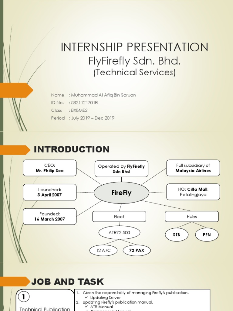 Firefly Internship Overview and Tasks | PDF | Aviation | Aircraft