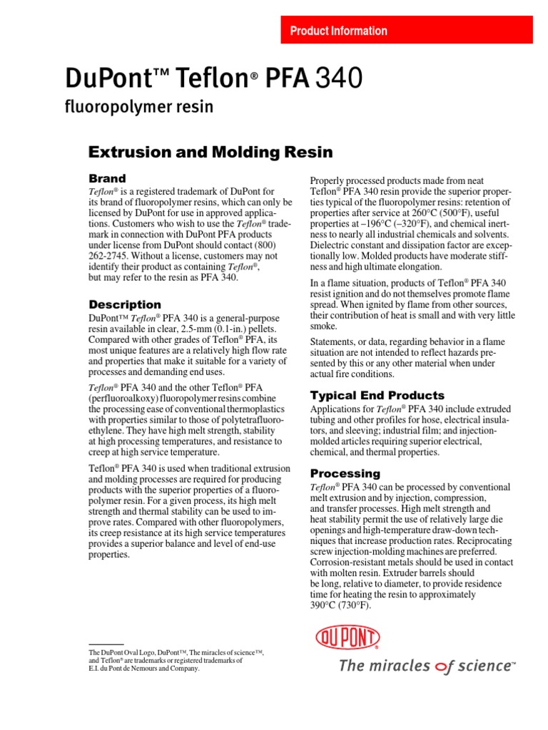 DUPONT TEFLON 1 Extrusion Fluorine