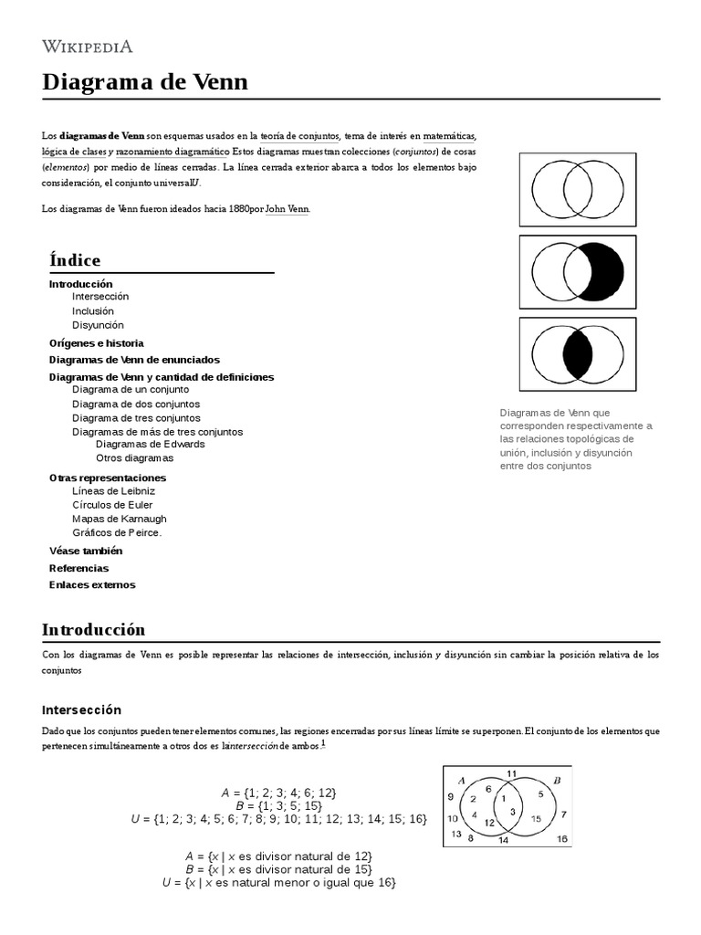 Diagrama de Venn | PDF | Lógica | Modelo conceptual