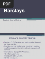 Barclays: Quarterly Security Meeting