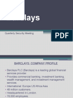Barclays: Quarterly Security Meeting