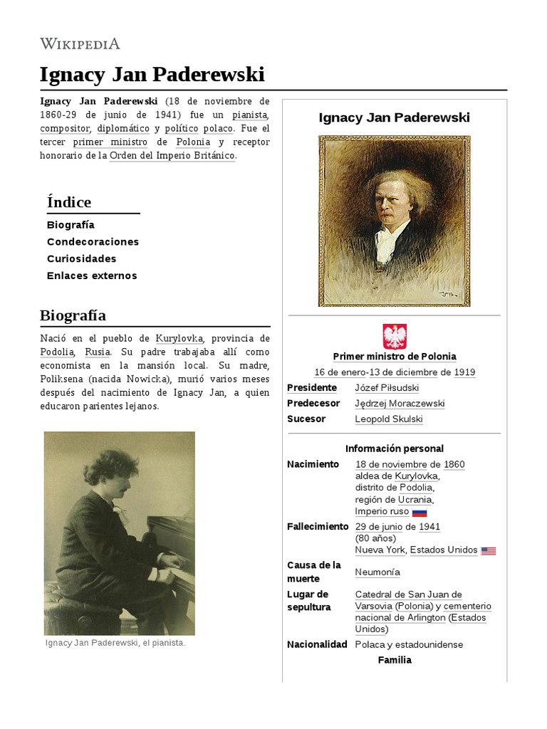 Ignacy Jan Paderewski | PDF | Entretenimiento (general) | Gobierno