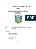 Aplicación de la norma en el tiempo y territorio