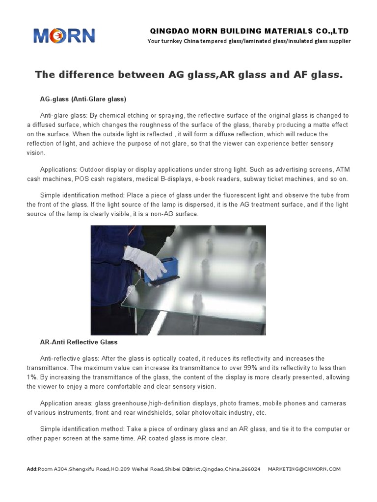Understanding AG, AR, and AF Glass | PDF | Glasses | Glass Applications