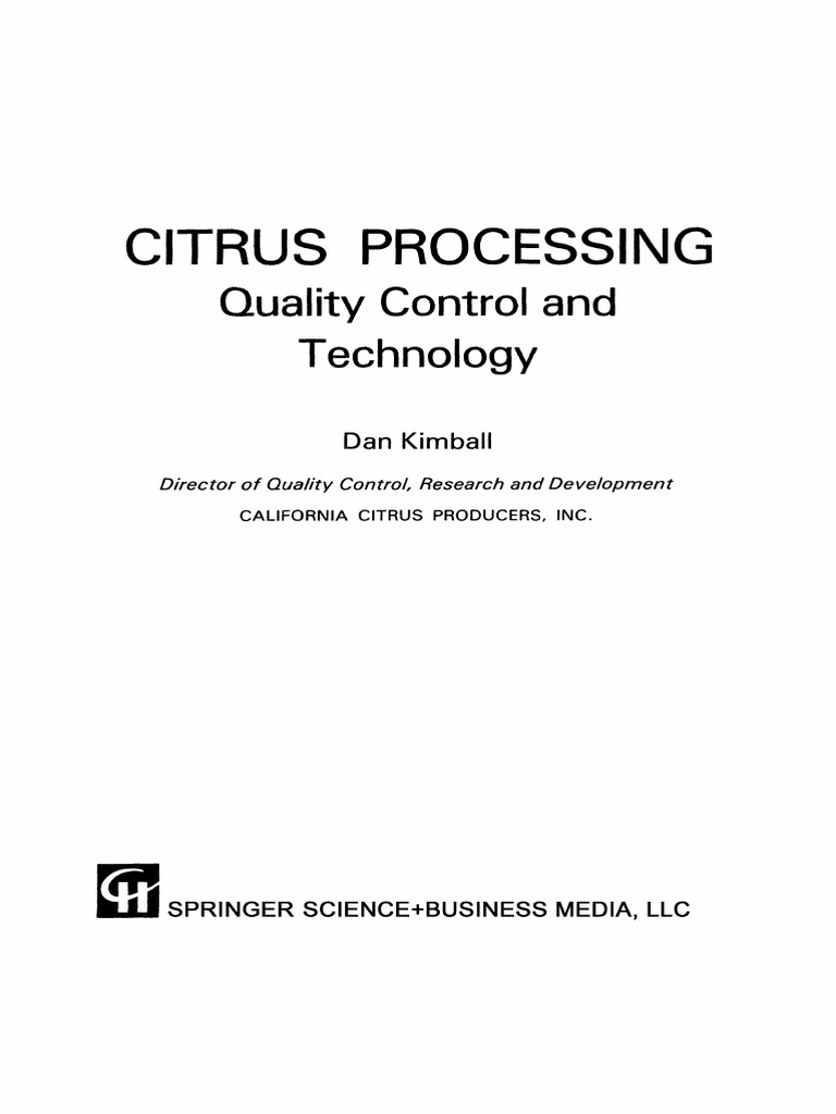 Citrus Processing Quality Control and Technology PDF | PDF | Sucrose ...