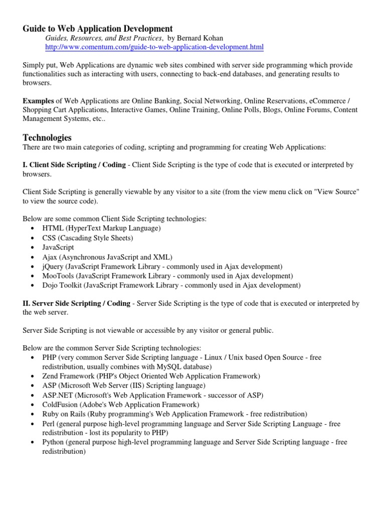 Guide To Web Application Development | PDF | Ajax (Programming ...