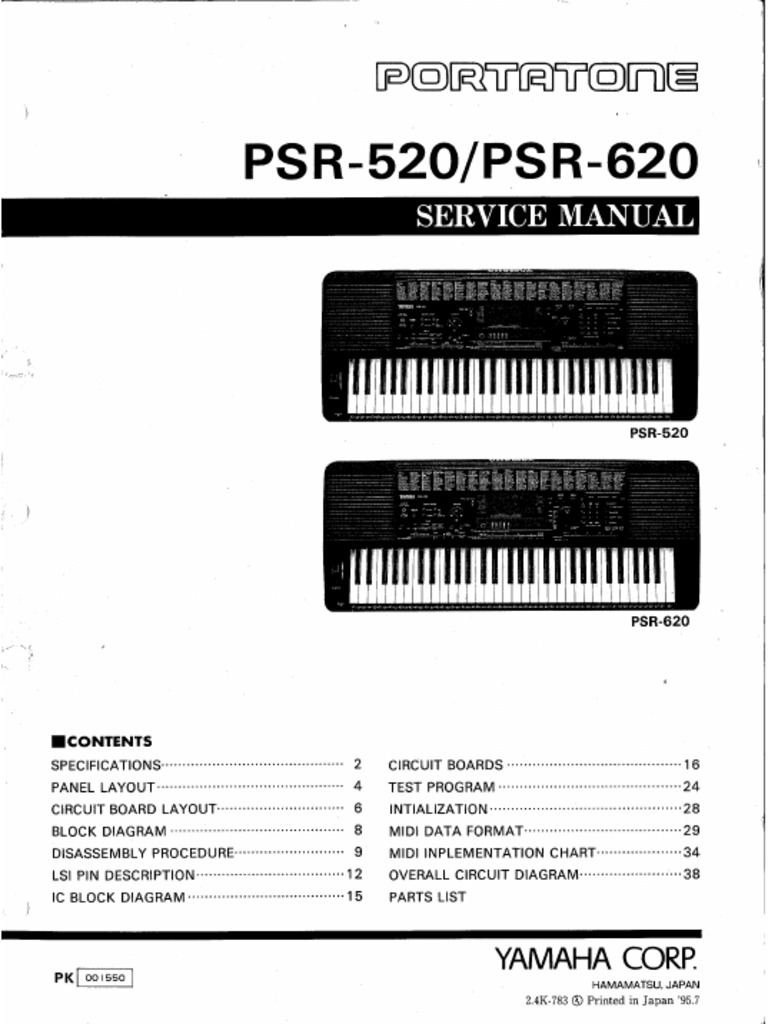 Yamaha PSR 520 - PSR 620 | PDF