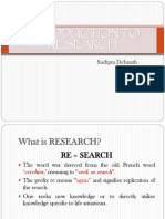 Introduction to Research Basics