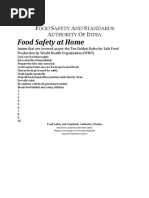 FSSAI's 12 Golden Rules for Safe Food | PDF | Hygiene | Foods