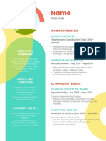 Colorful Modern Geometric Construction Resume