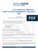 First Steps To Spiritual Growth