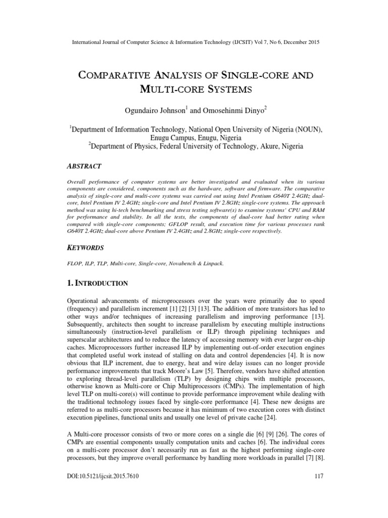 Comparative Analysis of Single-Core and Multi-Core PDF | PDF | Multi
