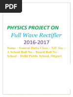 Physics Project On Full Wave Rectifier Class 12 Cbse