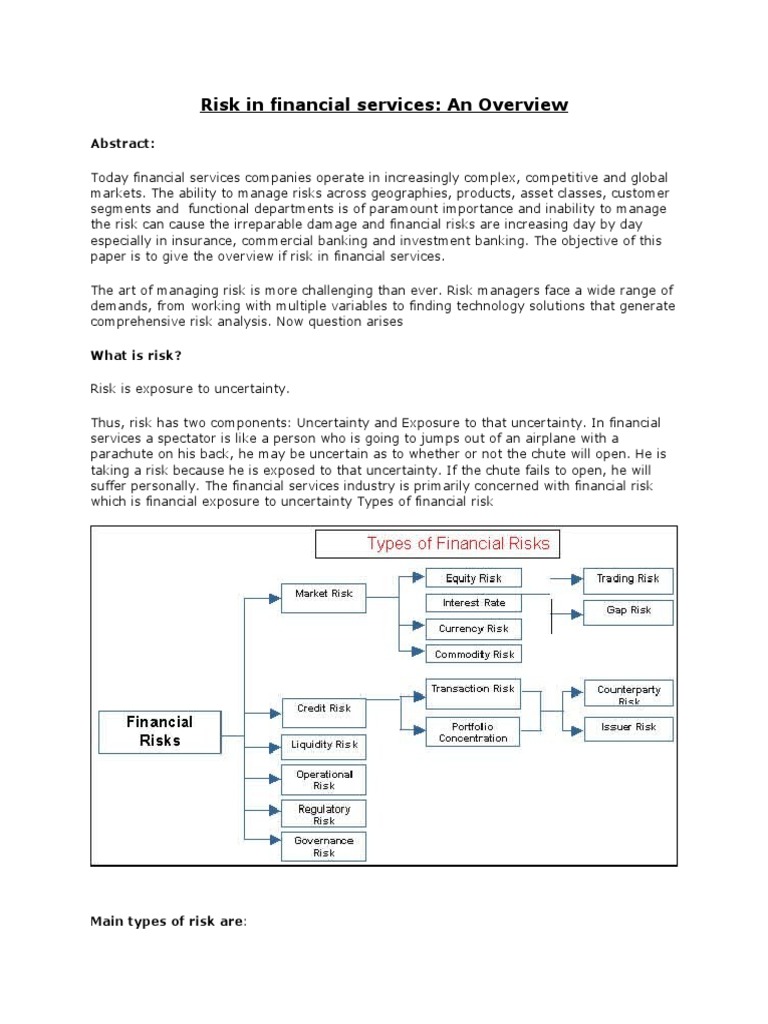 Overview of Financial Services Risk Management | PDF | Market Liquidity ...