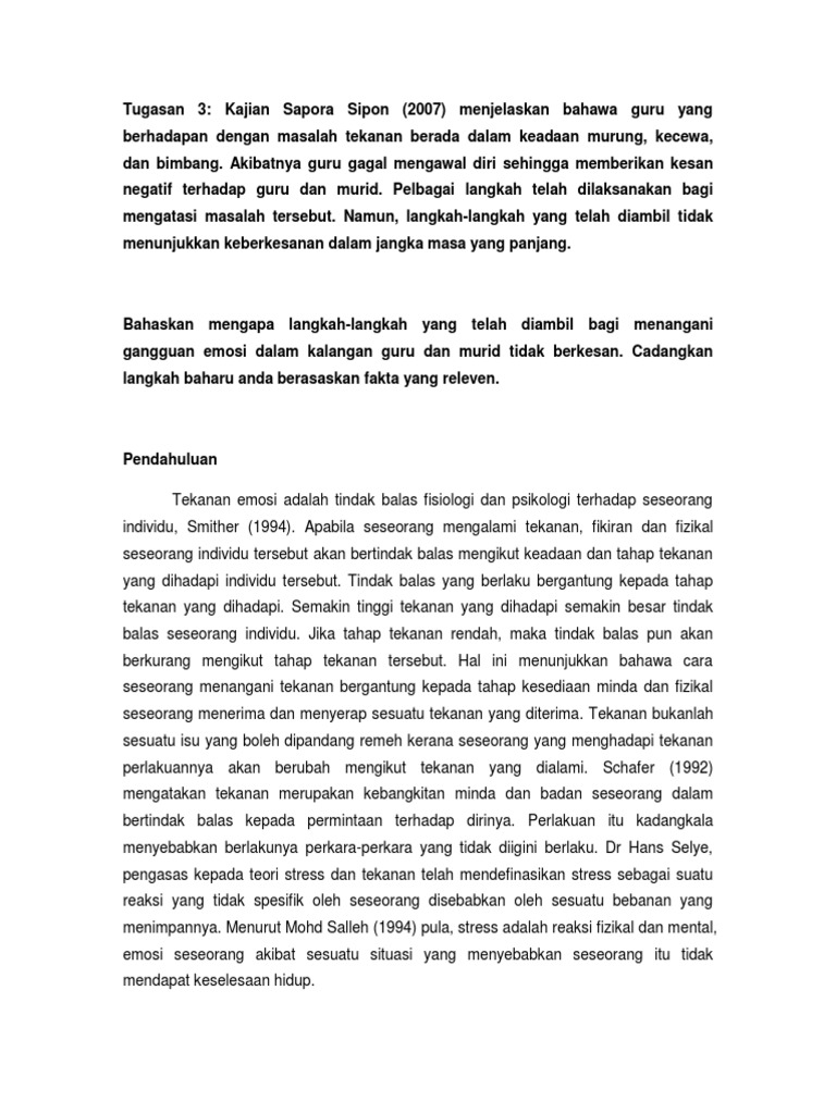 Langkah Langkah Yang Telah Diambil Bagi Menangani Gangguan Emosi Dalam Kalangan Guru Dan Murid Tidak Berkesan Pdf