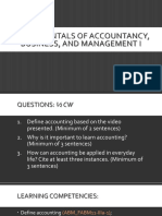 Fundamentals of Accountancy, Business, and Management