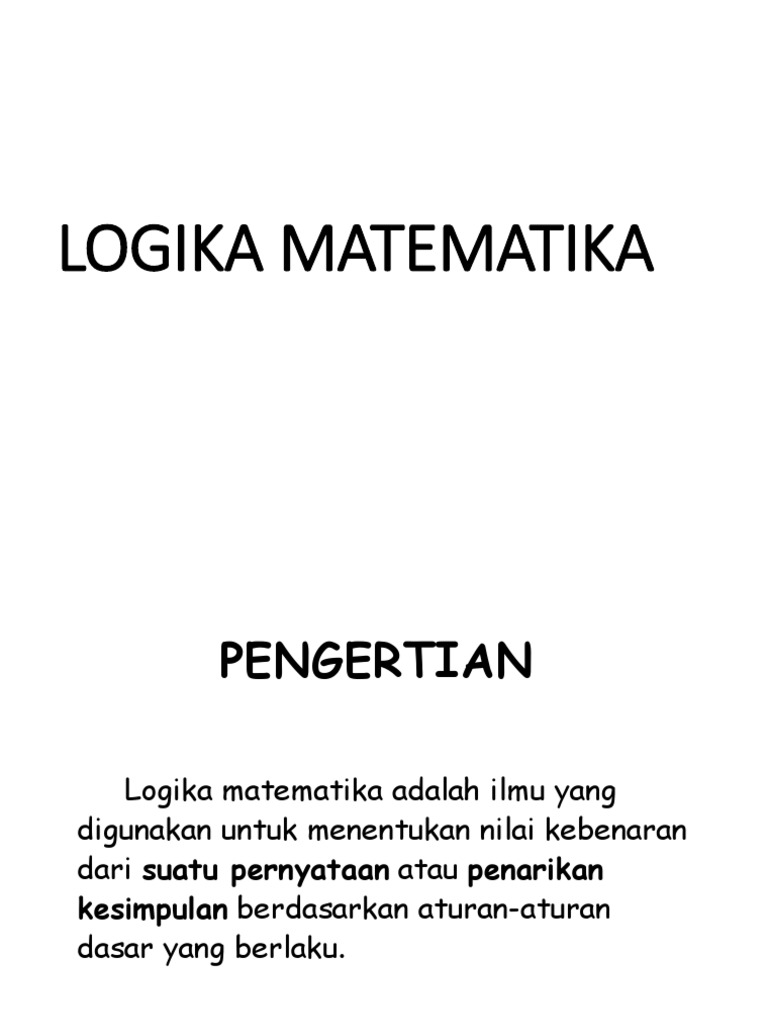 Pengantar Logika Matematika dan Pernyataan | PDF | Kajian Bahasa Asing ...