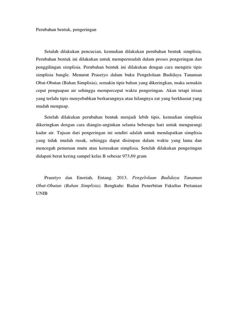 Proses Perajangan dan Pengeringan Simplisia | PDF | Kesehatan Holistik