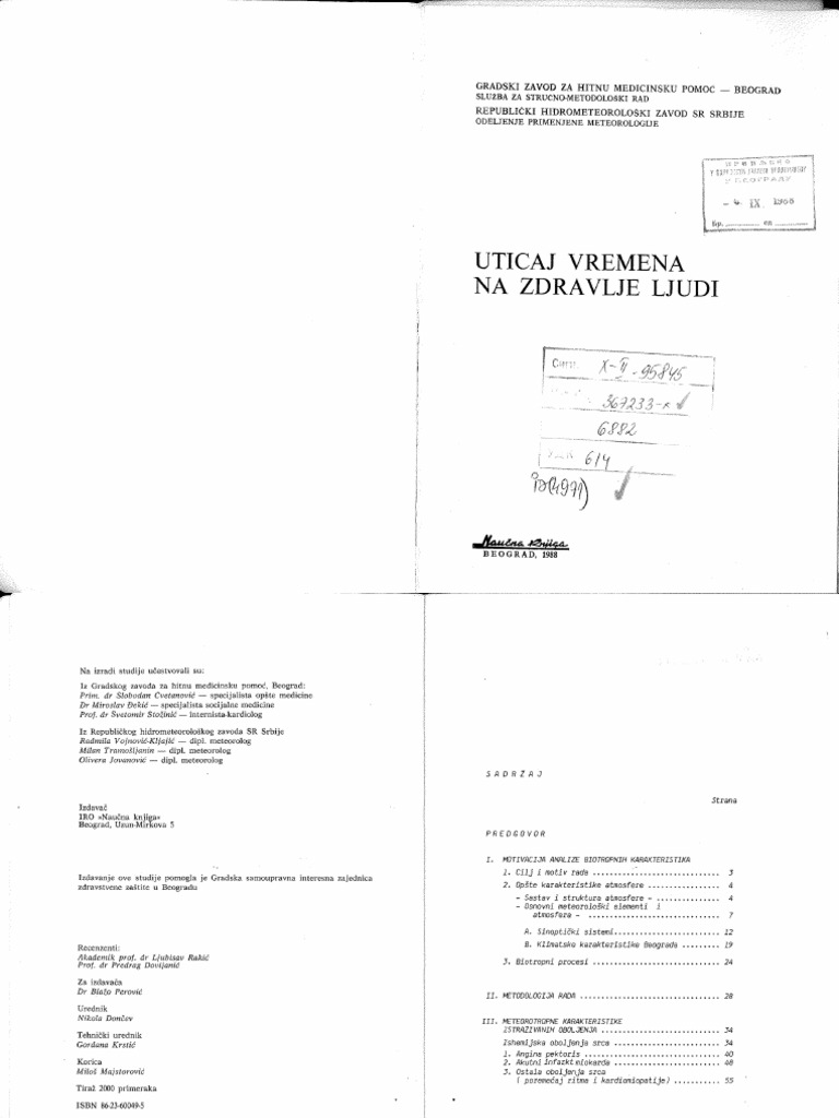 Uticaj Vremena Na Zdravlje Ljudi Pdf