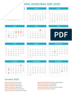 Calendario Honduras 2020 PDF