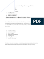 Elements of A Business Plan