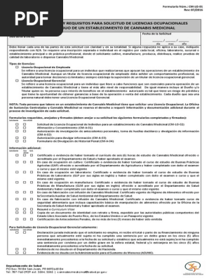 Cm Lo 01 Licencia Ocupacional Instrucciones 20 Jul Pdf Cannabis Medicinal Cannabis Droga