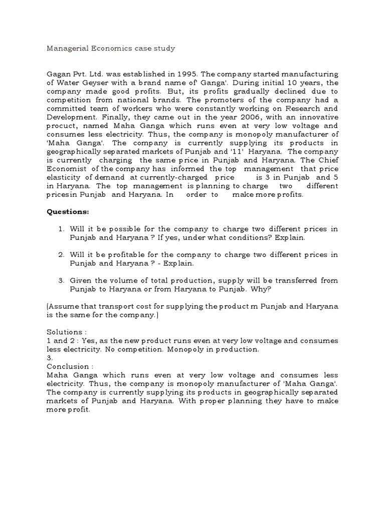 Economic case study samples picture