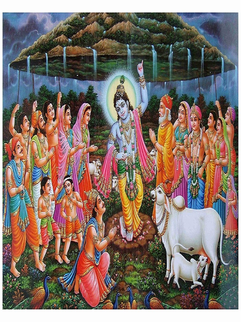 Lord Krishna Lifting Mountain