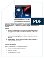 Coaching Con Programacion Neurolinguistica Pulse Aqui para Ver Los Objetivos y El Contenido Programatico de La Maestria Internacional PDF