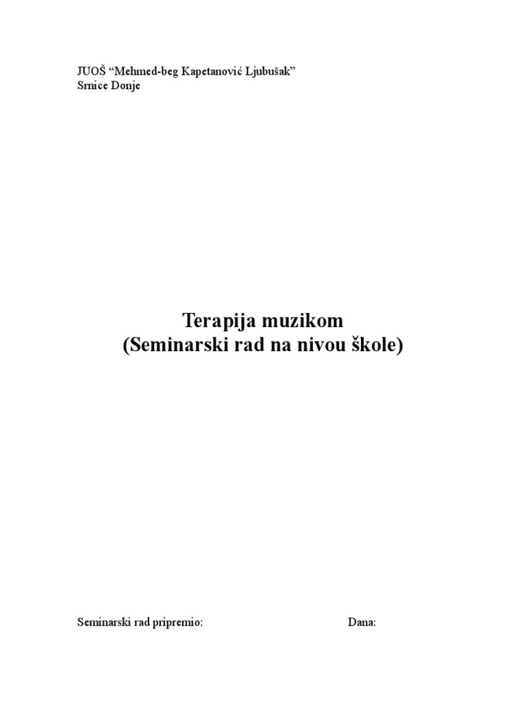 Terapija Muzikom | PDF