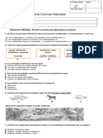 Prueba Ciencias Semestre 1 2019