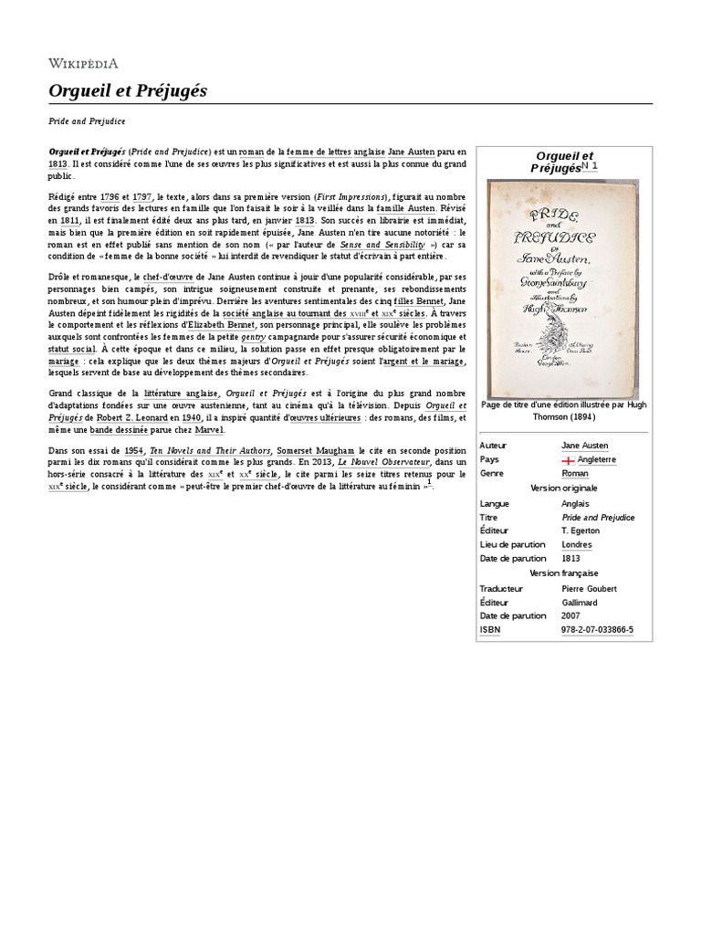 Orgueil Et Prejuges Orgueil Et Prejuges Elizabeth Bennet