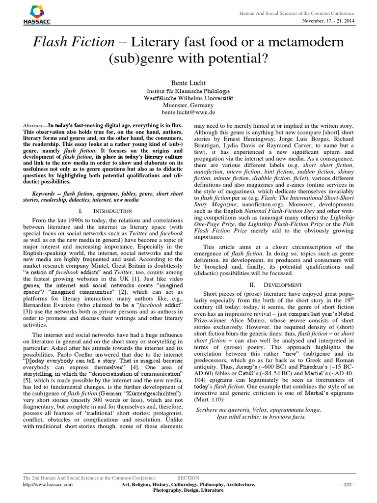 Flash Fiction - Bente Lucht PDF | PDF | Narrative | Short Stories