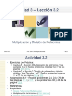 Lección 3.2 - Multiplicación y División de Polinomios