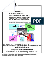 Multidisciplinary Aerodynamics-Structural Shape Optimization Using Deformation