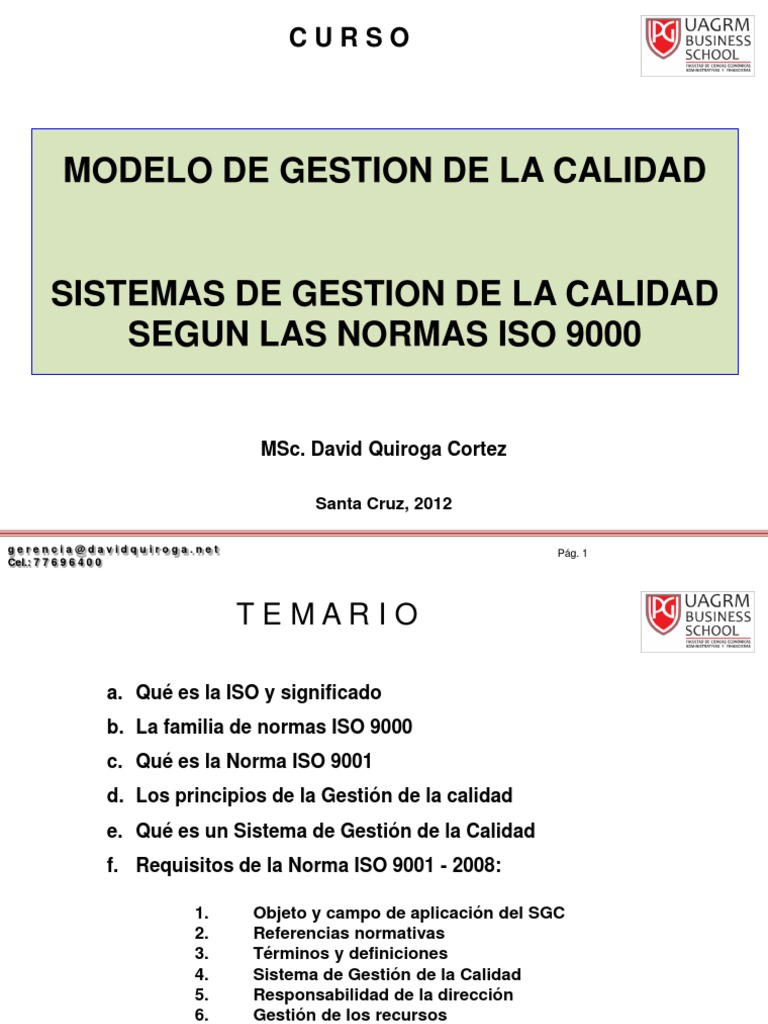 Gestión de Calidad según ISO 9000 | PDF | Gestión de la calidad ...
