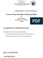 PRACTICAL RESEARCH 1 (QUALITATIVE) Lesson 4 Basic Princinples of Research E