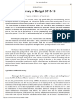 PIB - Budget Summary 2018-19 PDF
