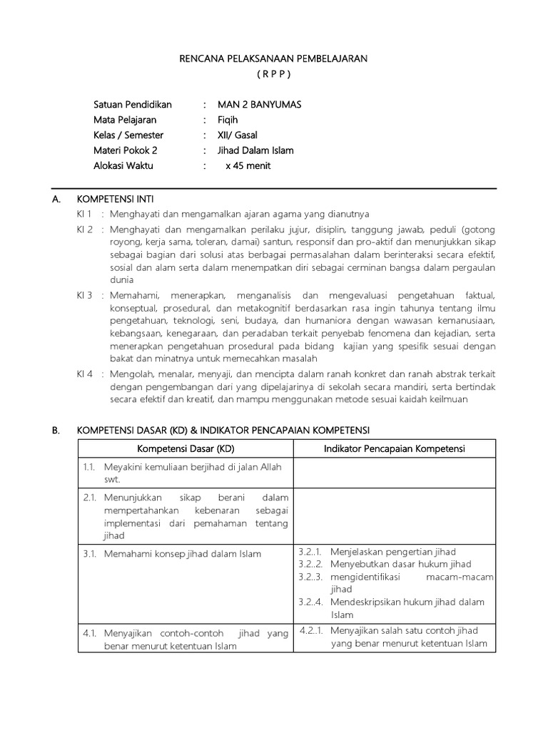 Rpp Fikih Jihad Pdf