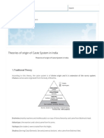 Theories of Origin of Caste System in India - Secure IAS PDF