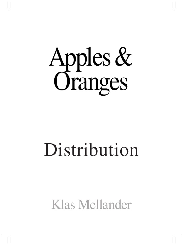 EBook Apples and Oranges Finance For NonFinance in Distrubition