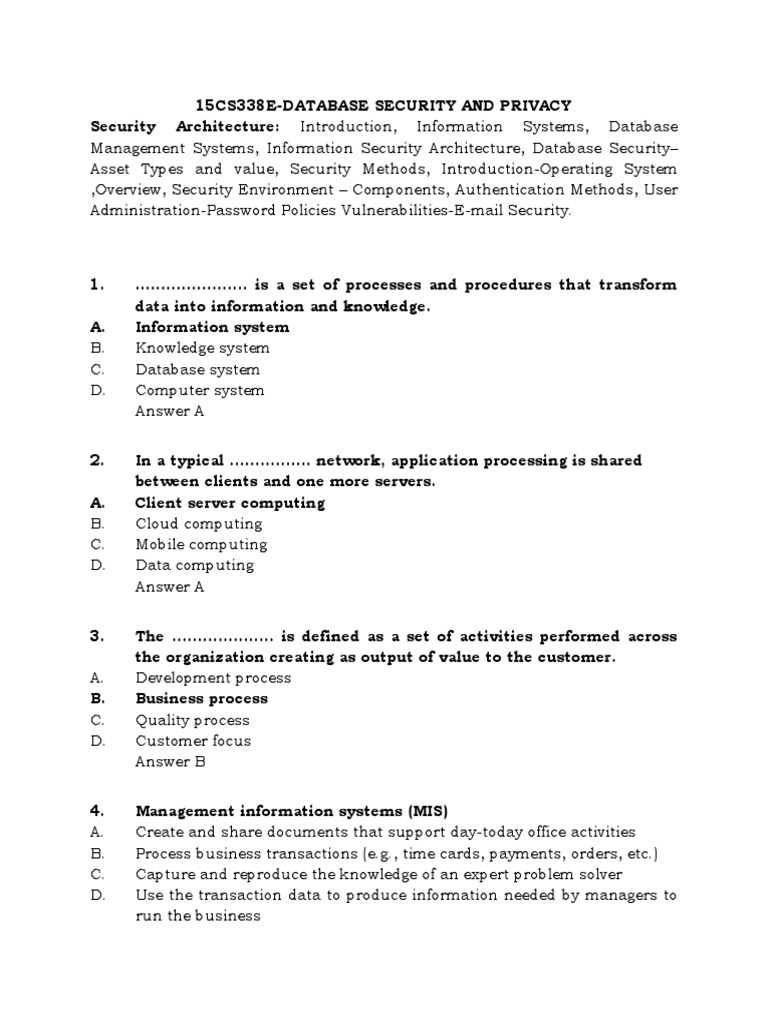 Database Security and Privacy Overview | PDF | Information Security ...