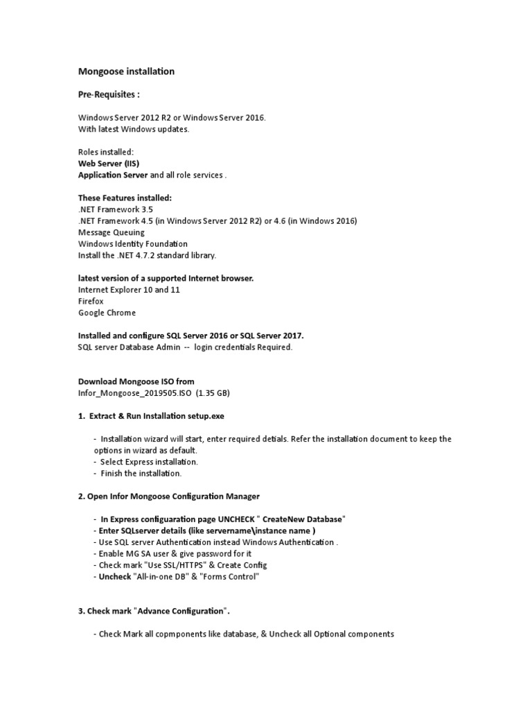Mongoose Installation Guide for Windows | PDF | Microsoft Sql Server ...