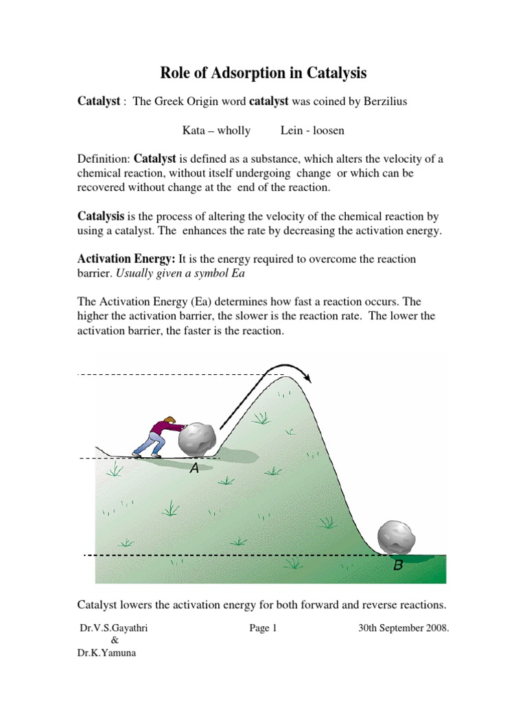 Role of Adsorption in Catalysis PDF | PDF | Heterogeneous Catalysis ...