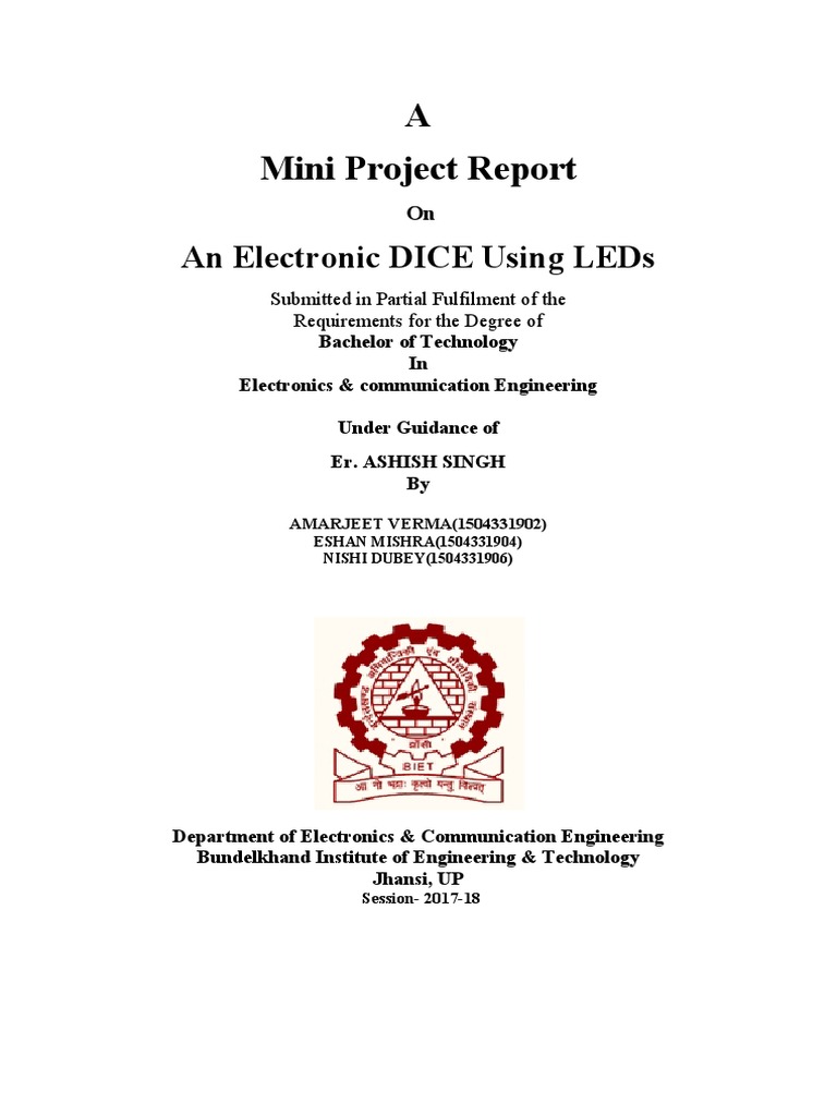 Electronic Dice Project Report | PDF | Capacitor | Electrical Engineering