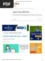 PHYSICS - FORM FOUR - Topic 1 - WAVES - MSOMI BORA PDF