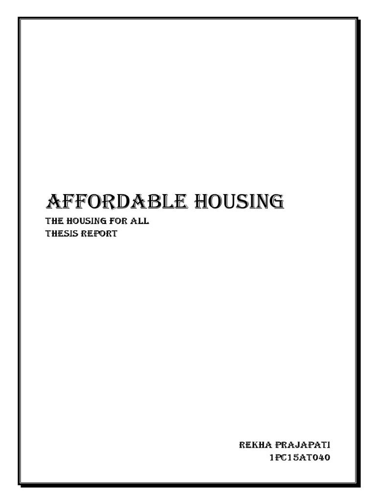 Affordable Housing | PDF | Affordable Housing | Housing