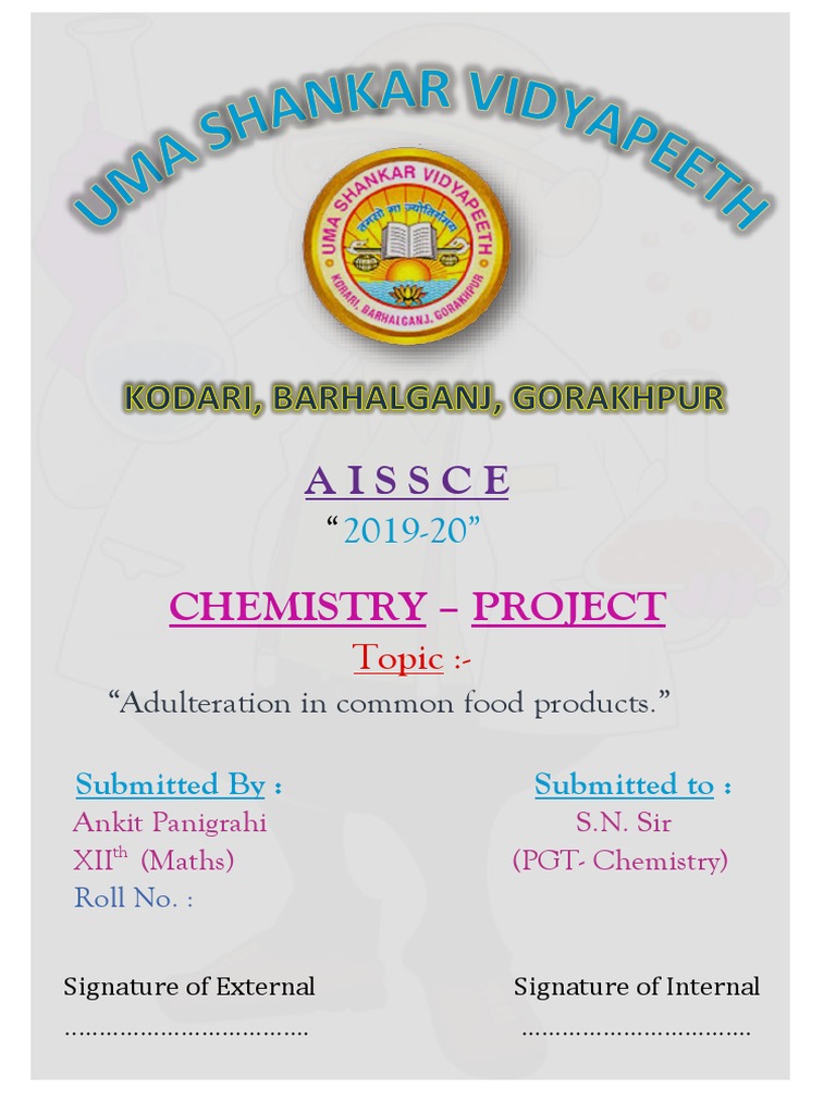 Class 12 Chemistry Project Cover Page | PDF