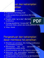 Ketrampilan dasar penelitian dan membaca hasil penelitian